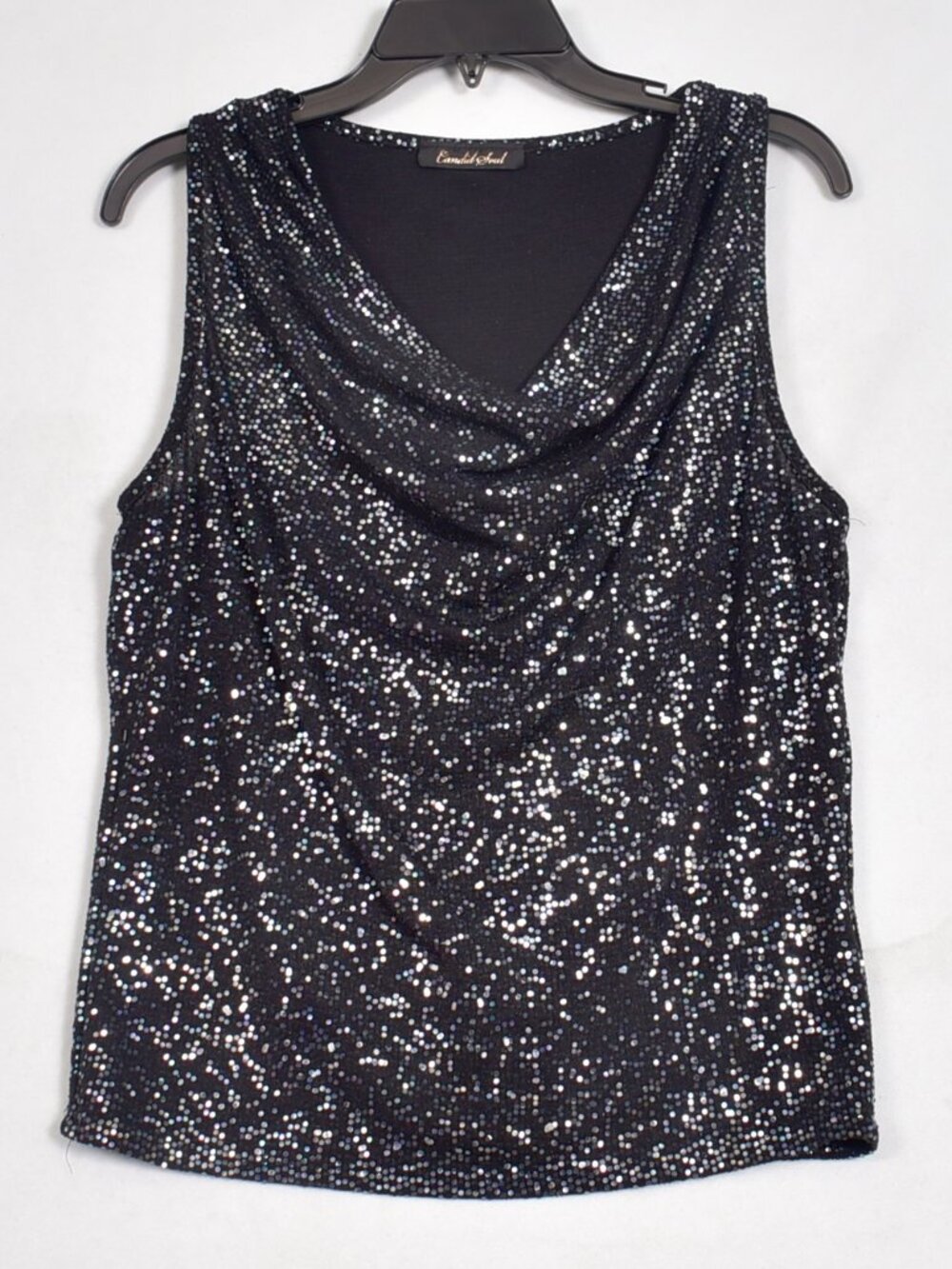 Candid Soul Women's Cowl Neck Size XL Metalic Sparkle Sleeveless